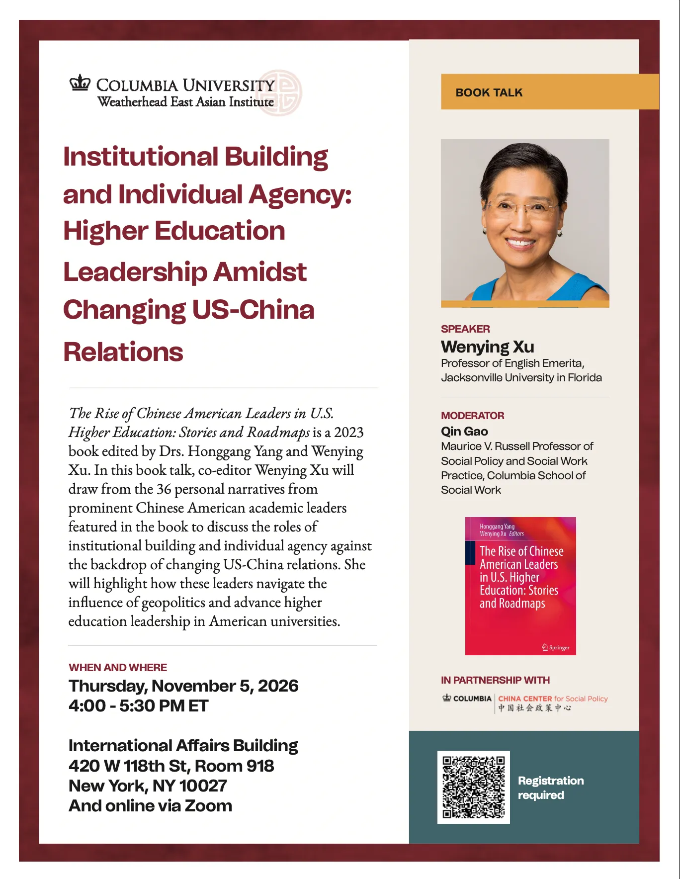Institutional Building and Individual Agency: Higher Education Leadership Amidst Changing US-China Relations