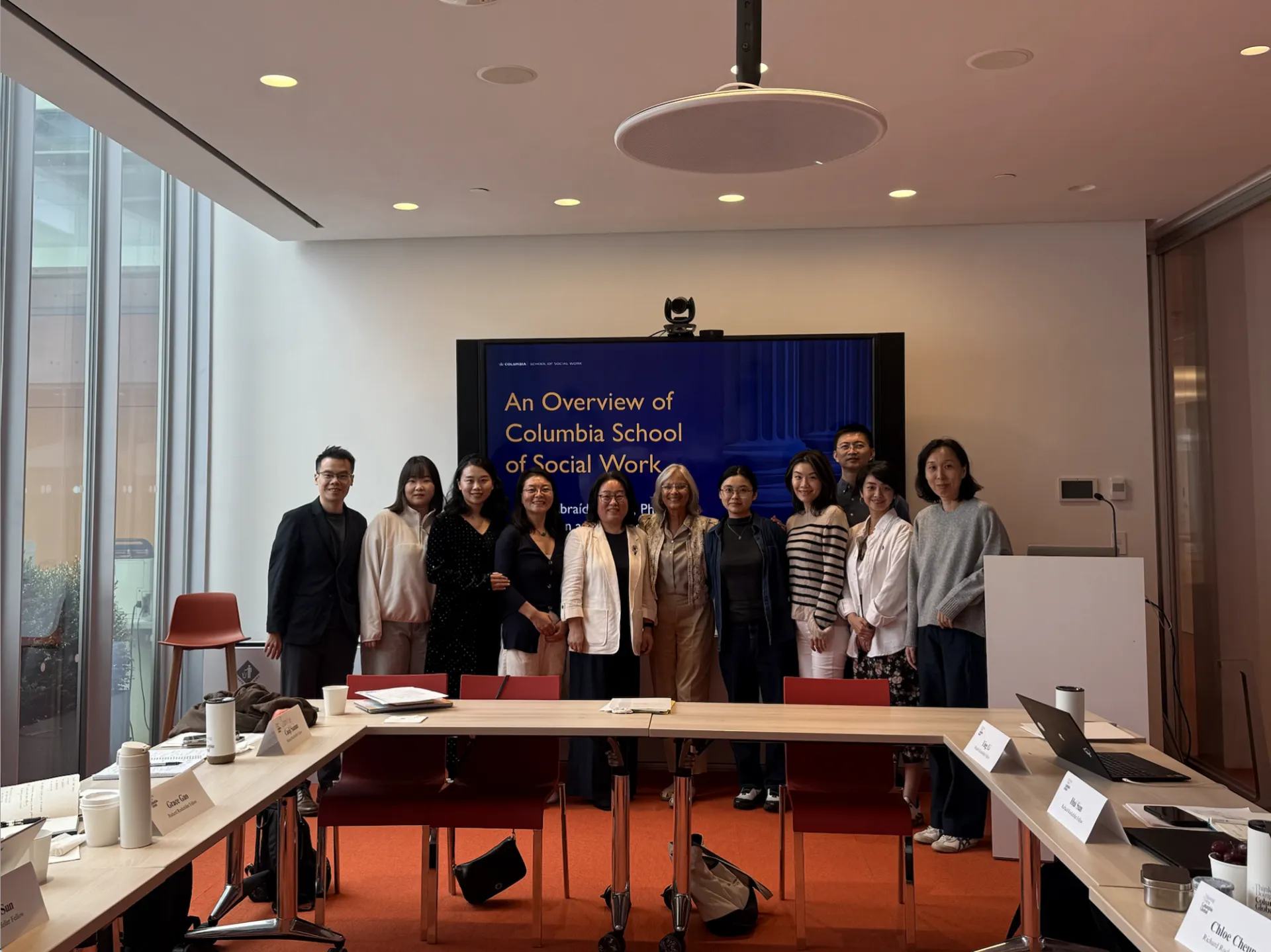 2026 Richard Rockefeller Fellows following the opening session at Columbia University