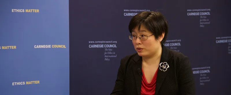 Qin Gao with the Carnegie Council
